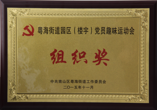 2015 粤海街道党员趣味运动会组织奖